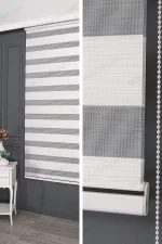 Beyaz Bambu Damarlı Zebra Perde - 3040 v02