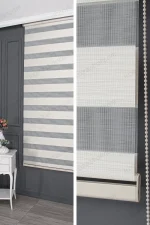 Ekru Bambu Damarlı Zebra Perde - 3040 v03