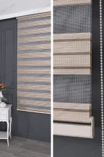 Bej Bambu Şerit Zebra Perde - 3010 v05