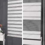 Beyaz Gri Bambu Şerit Zebra Perde - 3010 v02