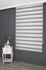 Beyaz Gri Bambu Şerit Zebra Perde - 3010 v02 - Görsel 2