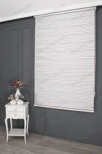 Beyaz Gri Bambu Şerit Zebra Perde - 3010 v02 - Görsel 3