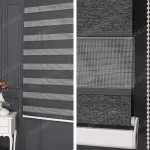 Antrasit Blackout Plise Zebra Perde - 3060 v11