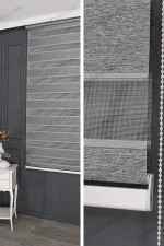 Koyu Gri Blackout Plise Zebra Perde - 3060 v05
