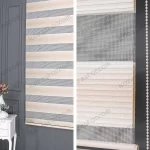Bej Degrade Genis Plise Zebra Perde - 15950 v02
