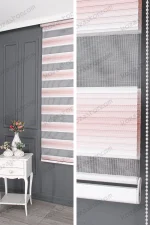 Pembe Degrade Genis Plise Zebra Perde - 15950 v05