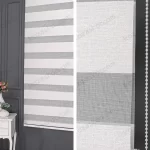 Beyaz Jakarlı Geniş Dilim Zebra Perde - 3070 v01