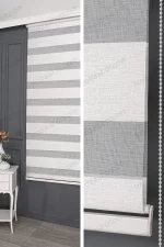 Beyaz Jakarlı Geniş Dilim Zebra Perde - 3070 v01