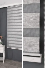 Gri Jakarlı Zebra Perde - 3090 v06
