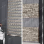 Kahve Jakarlı Zebra Perde - 3090 v09