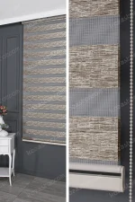 Kahve Jakarlı Zebra Perde - 3090 v09