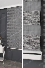 Koyu Gri Jakarlı Zebra Perde - 3090 v08
