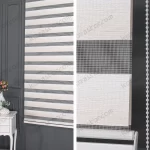 Ekru Parlak Koton Degrade Zebra Perde - 143 v01