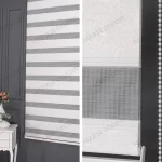 Beyaz Jakarlı Plise Kenar Zebra Perde - 3030 v02