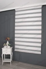 Beyaz Jakarlı Plise Kenar Zebra Perde - 3030 v02 - Görsel 2
