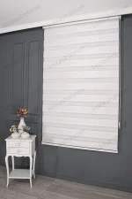 Beyaz Jakarlı Plise Kenar Zebra Perde - 3030 v02 - Görsel 3