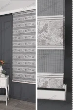 Gri Jakarlı Plise Kenar Zebra Perde - 3030 v06