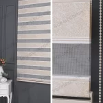 Krem Jakarlı Plise Kenar Zebra Perde - 3030 v01