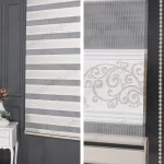 Altın Simli Sarmaşık Desen Plise Zebra Perde - 4050 v02