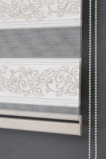 Altın Simli Sarmaşık Desen Plise Zebra Perde - 4050 v02 - Görsel 5