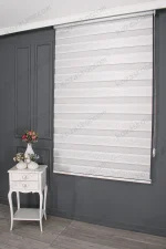 Gümüş Simli Sarmaşık Desen Plise Zebra Perde - 4050 v01 - Görsel 3