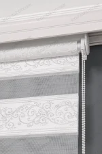 Gümüş Simli Sarmaşık Desen Plise Zebra Perde - 4050 v01 - Görsel 4