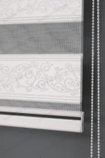 Gümüş Simli Sarmaşık Desen Plise Zebra Perde - 4050 v01 - Görsel 5