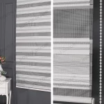 Gri Simli Plise Zebra Perde - 4100 v05