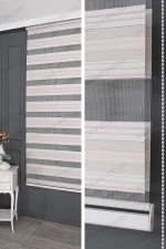 Pembe Simli Plise Zebra Perde - 4100 v02