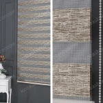 Kahve Jakarlı Zebra Perde - 3090 v09