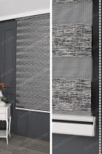 Koyu Gri Jakarlı Zebra Perde - 3090 v08