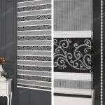 Siyah Simli Sarmaşık Desen Plise Zebra Perde - 4050 v04